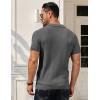 imageCOOFANDY Mens Knit Polo Shirts Short Sleeve Textured Golf Shirt Fashion Casual Collared Pullover TShirtsDark Grey