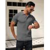 imageCOOFANDY Mens Knit Polo Shirts Short Sleeve Textured Golf Shirt Fashion Casual Collared Pullover TShirtsDark Grey