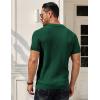 imageCOOFANDY Mens Knit Polo Shirts Short Sleeve Textured Golf Shirt Fashion Casual Collared Pullover TShirtsGreen