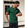 imageCOOFANDY Mens Knit Polo Shirts Short Sleeve Textured Golf Shirt Fashion Casual Collared Pullover TShirtsGreen