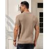 imageCOOFANDY Mens Knit Polo Shirts Short Sleeve Textured Golf Shirt Fashion Casual Collared Pullover TShirtsKhaki