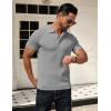 imageCOOFANDY Mens Knit Polo Shirts Short Sleeve Textured Golf Shirt Fashion Casual Collared Pullover TShirtsLight Grey