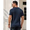 imageCOOFANDY Mens Knit Polo Shirts Short Sleeve Textured Golf Shirt Fashion Casual Collared Pullover TShirtsNavy Blue