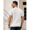 imageCOOFANDY Mens Knit Polo Shirts Short Sleeve Textured Golf Shirt Fashion Casual Collared Pullover TShirtsWhite