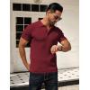 imageCOOFANDY Mens Knit Polo Shirts Short Sleeve Textured Golf Shirt Fashion Casual Collared Pullover TShirtsWine Red