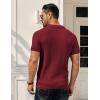 imageCOOFANDY Mens Knit Polo Shirts Short Sleeve Textured Golf Shirt Fashion Casual Collared Pullover TShirtsWine Red