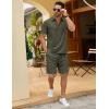 imageCOOFANDY Mens Track Suits 2 Piece Set Quarter Zip Polo Shirt and Shorts Set Summer Casual OutfitsArmy Green