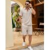 imageCOOFANDY Mens Track Suits 2 Piece Set Quarter Zip Polo Shirt and Shorts Set Summer Casual OutfitsBeige