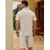 imageCOOFANDY Mens Track Suits 2 Piece Set Quarter Zip Polo Shirt and Shorts Set Summer Casual OutfitsBeige