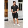 imageCOOFANDY Mens Track Suits 2 Piece Set Quarter Zip Polo Shirt and Shorts Set Summer Casual OutfitsBlack