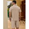 imageCOOFANDY Mens Track Suits 2 Piece Set Quarter Zip Polo Shirt and Shorts Set Summer Casual OutfitsKhaki