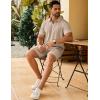 imageCOOFANDY Mens Track Suits 2 Piece Set Quarter Zip Polo Shirt and Shorts Set Summer Casual OutfitsKhaki