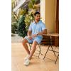 imageCOOFANDY Mens Track Suits 2 Piece Set Quarter Zip Polo Shirt and Shorts Set Summer Casual OutfitsLight Blue