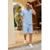 imageCOOFANDY Mens Track Suits 2 Piece Set Quarter Zip Polo Shirt and Shorts Set Summer Casual OutfitsLight Blue