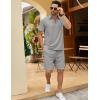 imageCOOFANDY Mens Track Suits 2 Piece Set Quarter Zip Polo Shirt and Shorts Set Summer Casual OutfitsLight Grey