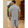 imageCOOFANDY Mens Track Suits 2 Piece Set Quarter Zip Polo Shirt and Shorts Set Summer Casual OutfitsLight Grey