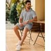 imageCOOFANDY Mens Track Suits 2 Piece Set Quarter Zip Polo Shirt and Shorts Set Summer Casual OutfitsLight Grey
