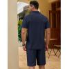 imageCOOFANDY Mens Track Suits 2 Piece Set Quarter Zip Polo Shirt and Shorts Set Summer Casual OutfitsNavy Blue