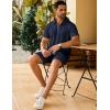 imageCOOFANDY Mens Track Suits 2 Piece Set Quarter Zip Polo Shirt and Shorts Set Summer Casual OutfitsNavy Blue