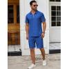 imageCOOFANDY Mens Track Suits 2 Piece Set Quarter Zip Polo Shirt and Shorts Set Summer Casual OutfitsRoyal Blue