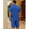 imageCOOFANDY Mens Track Suits 2 Piece Set Quarter Zip Polo Shirt and Shorts Set Summer Casual OutfitsRoyal Blue