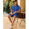 imageCOOFANDY Mens Track Suits 2 Piece Set Quarter Zip Polo Shirt and Shorts Set Summer Casual OutfitsRoyal Blue