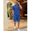 imageCOOFANDY Mens Track Suits 2 Piece Set Quarter Zip Polo Shirt and Shorts Set Summer Casual OutfitsRoyal Blue