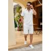 imageCOOFANDY Mens Track Suits 2 Piece Set Quarter Zip Polo Shirt and Shorts Set Summer Casual OutfitsWhite