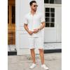 imageCOOFANDY Mens Track Suits 2 Piece Set Quarter Zip Polo Shirt and Shorts Set Summer Casual OutfitsWhite