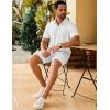 imageCOOFANDY Mens Track Suits 2 Piece Set Quarter Zip Polo Shirt and Shorts Set Summer Casual OutfitsWhite
