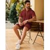 imageCOOFANDY Mens Track Suits 2 Piece Set Quarter Zip Polo Shirt and Shorts Set Summer Casual OutfitsWine Red