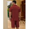 imageCOOFANDY Mens Track Suits 2 Piece Set Quarter Zip Polo Shirt and Shorts Set Summer Casual OutfitsWine Red