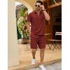 imageCOOFANDY Mens Track Suits 2 Piece Set Quarter Zip Polo Shirt and Shorts Set Summer Casual OutfitsWine Red