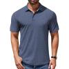 imageCOOFANDY Mens Casual Polo Shirts Short Sleeve Classic Basic Tee Button Collar Shirt Summer Golf TShirtNavy Blue