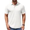imageCOOFANDY Mens Casual Polo Shirts Short Sleeve Classic Basic Tee Button Collar Shirt Summer Golf TShirtWhite