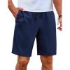 imageCOOFANDY Mens Casual Shorts Elastic Waist Drawstring Shorts Lightweight Summer Beach ShortsNavy Blue
