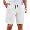 imageCOOFANDY Mens Casual Shorts Elastic Waist Drawstring Shorts Lightweight Summer Beach ShortsWhite