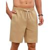 imageCOOFANDY Mens Casual Shorts Summer Beach Elastic Waist Drawstring Shorts Lightweight Quicky Dry Vacation ShortsKhaki