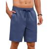 imageCOOFANDY Mens Casual Shorts Summer Beach Elastic Waist Drawstring Shorts Lightweight Quicky Dry Vacation ShortsNavy