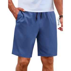 imageCOOFANDY Mens Casual Shorts Elastic Waist Drawstring Shorts Lightweight Summer Beach ShortsDenim Blue