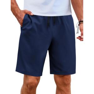 imageCOOFANDY Mens Casual Shorts Elastic Waist Drawstring Shorts Lightweight Summer Beach ShortsNavy Blue