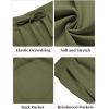 imageCOOFANDY Mens Casual Beach Shorts Summer Elastic Waist Shorts Lightweight Drawstring Golf ShortsArmy Green