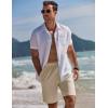 imageCOOFANDY Mens Casual Beach Shorts Summer Elastic Waist Shorts Lightweight Drawstring Golf ShortsDark Khaki