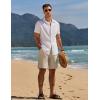 imageCOOFANDY Mens Casual Beach Shorts Summer Elastic Waist Shorts Lightweight Drawstring Golf ShortsDark Khaki