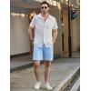 imageCOOFANDY Mens Casual Beach Shorts Summer Elastic Waist Shorts Lightweight Drawstring Golf ShortsLight Blue