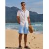 imageCOOFANDY Mens Casual Beach Shorts Summer Elastic Waist Shorts Lightweight Drawstring Golf ShortsLight Blue