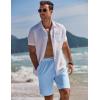 imageCOOFANDY Mens Casual Beach Shorts Summer Elastic Waist Shorts Lightweight Drawstring Golf ShortsLight Blue