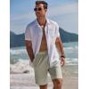 imageCOOFANDY Mens Casual Beach Shorts Summer Elastic Waist Shorts Lightweight Drawstring Golf ShortsLight Grey