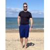 imageCOOFANDY Mens Casual Beach Shorts Summer Elastic Waist Shorts Lightweight Drawstring Golf ShortsNavy Blue