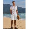 imageCOOFANDY Mens Casual Beach Shorts Summer Elastic Waist Shorts Lightweight Drawstring Golf ShortsWhite